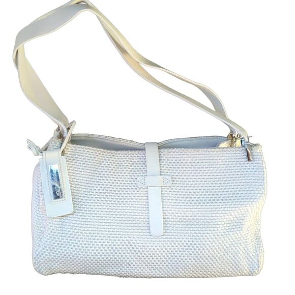 ANTONIO MELANI Handbags - Antonio Melani Women's Cream Knit Shoulder Bag Coastal Preppy Summer Purse